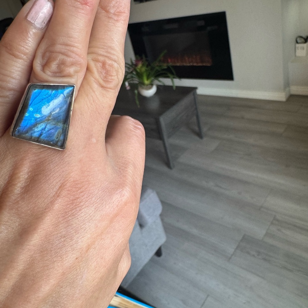 Blue Silver Statement Ring